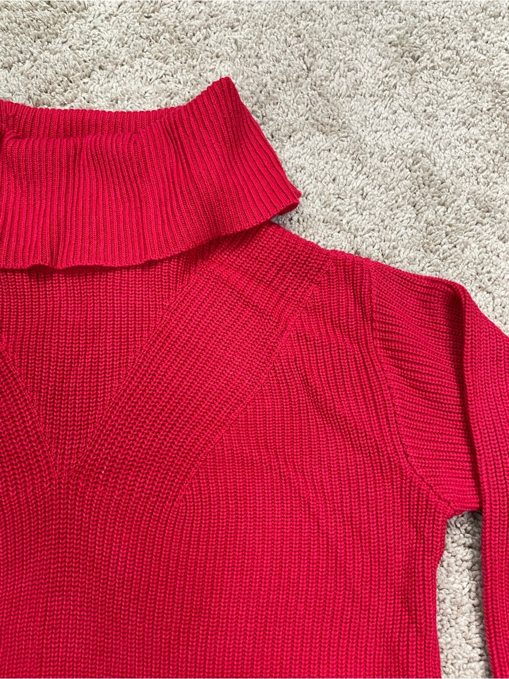 Talbots Red Ribbed Turtleneck‎ Sweater - Picture 3 of 10